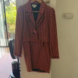 Maeve Orange, Pink and Black Tweed Jacket and dress